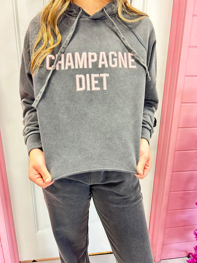 Champagne Diet Cropped Hoodie