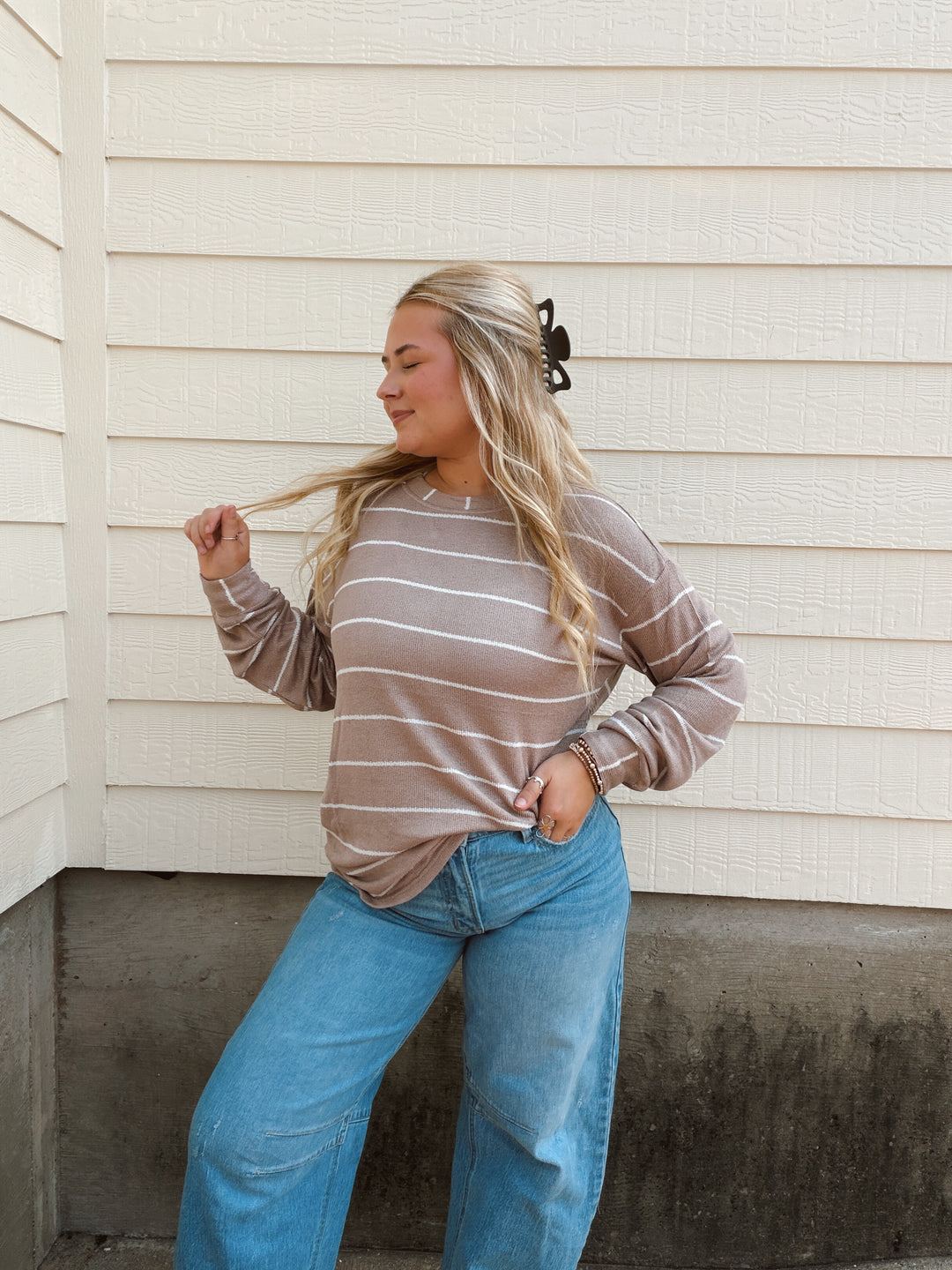 Stripes & Snuggles Knit Top