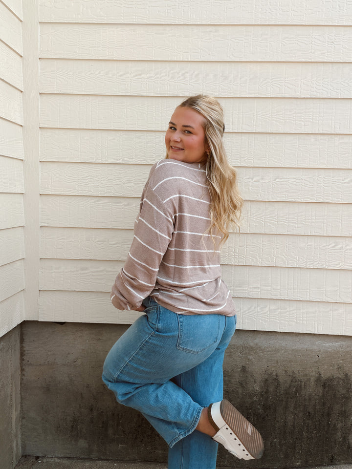 Stripes & Snuggles Knit Top