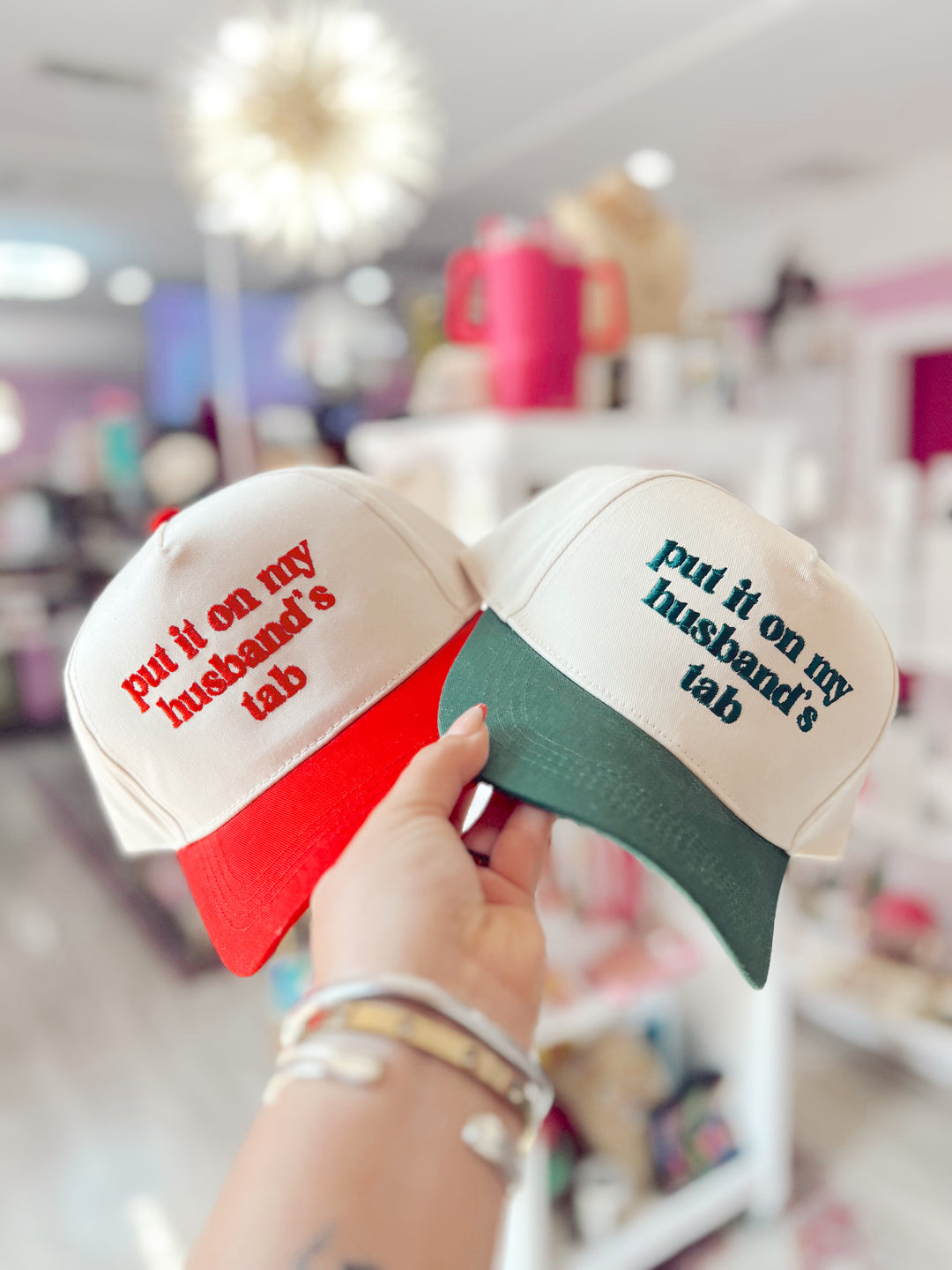 Put It On My Husband's Tab Trucker Hat