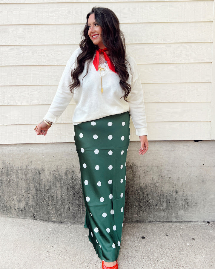 Emerald City Polka Dot Midi Skirt