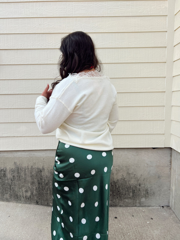 Emerald City Polka Dot Midi Skirt