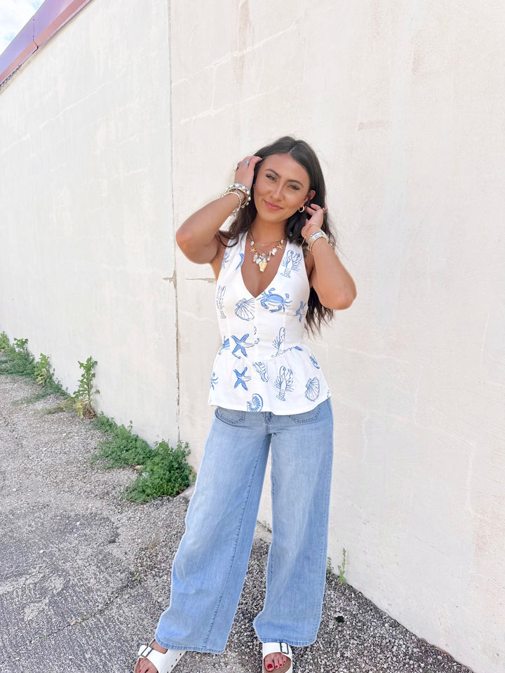 The Sea Life Peplum Top