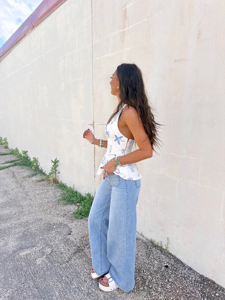 The Sea Life Peplum Top