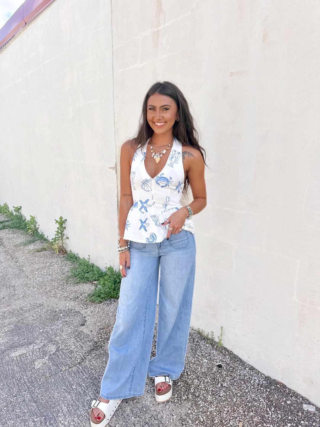 The Sea Life Peplum Top