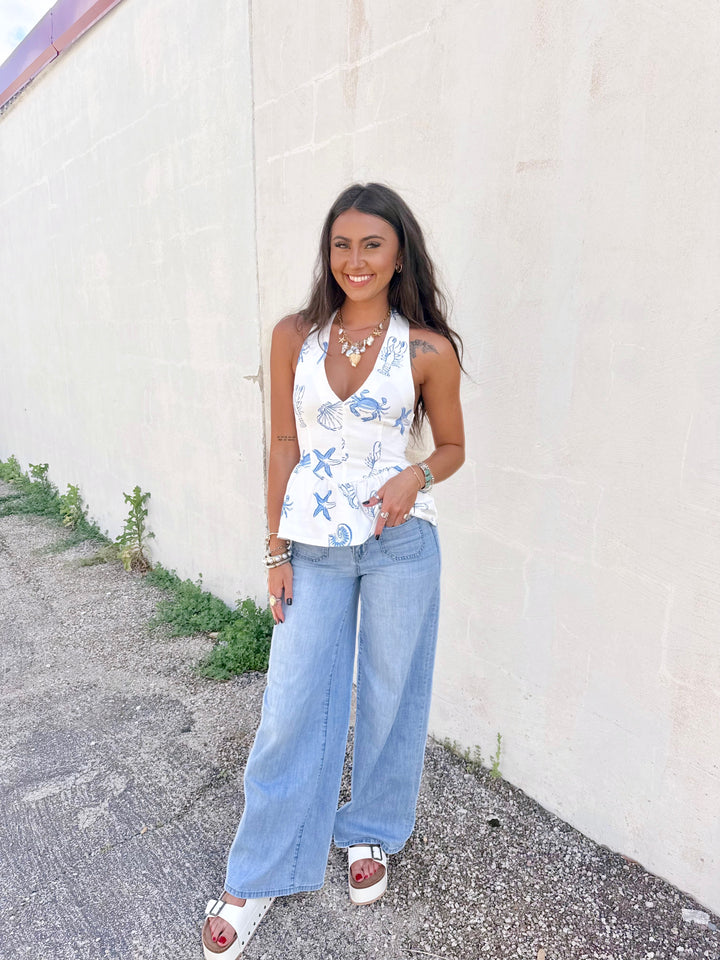 The Sea Life Peplum Top