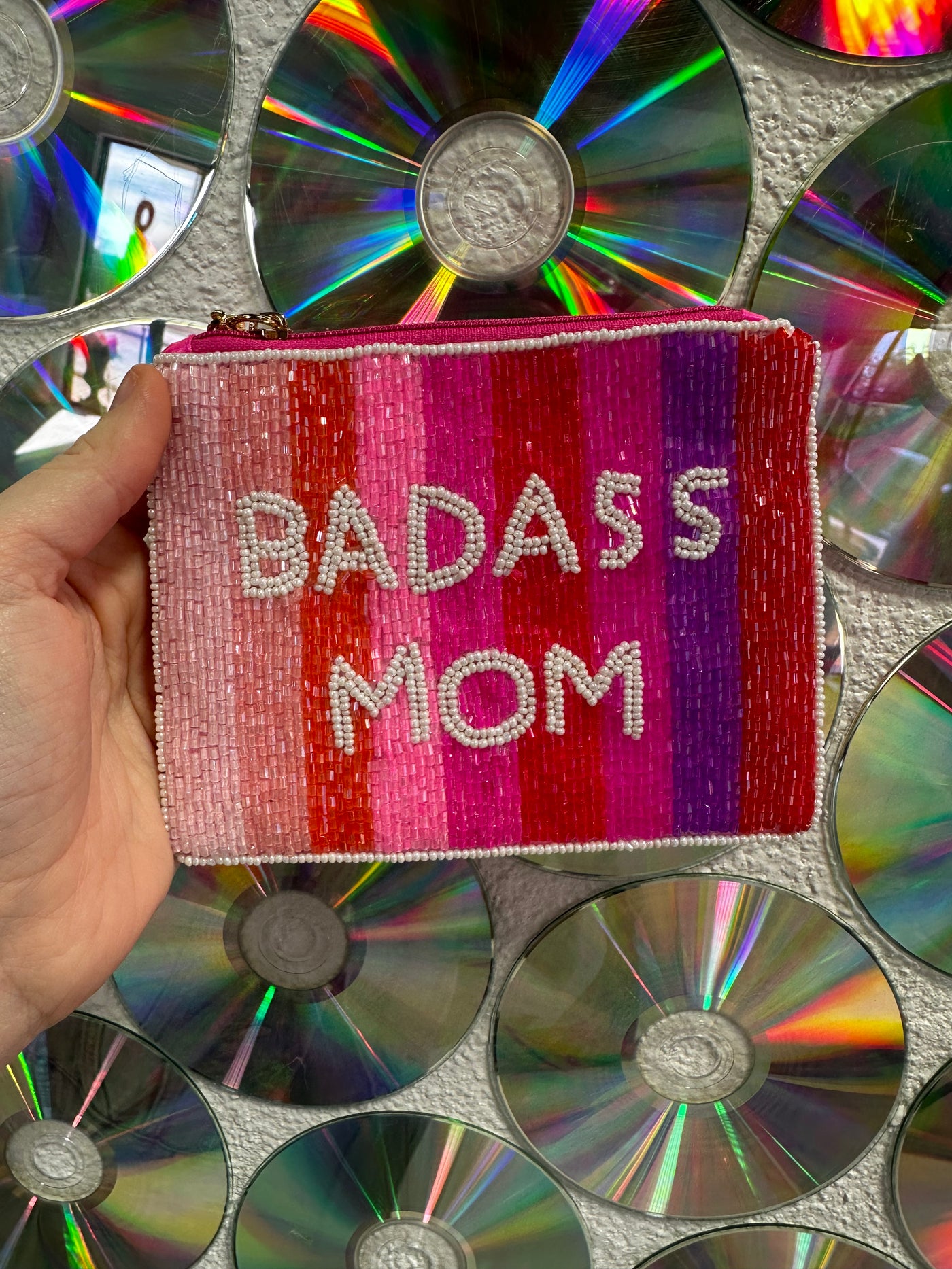 Badass Mom Seed Bead Bag