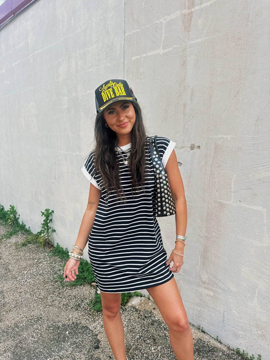 The Main Character Stripe Tee Dress