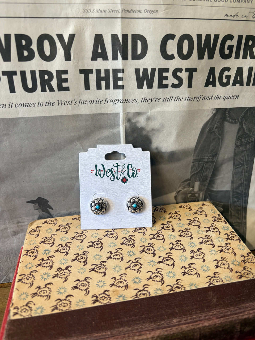 Turquoise Wildflower Concho Studs