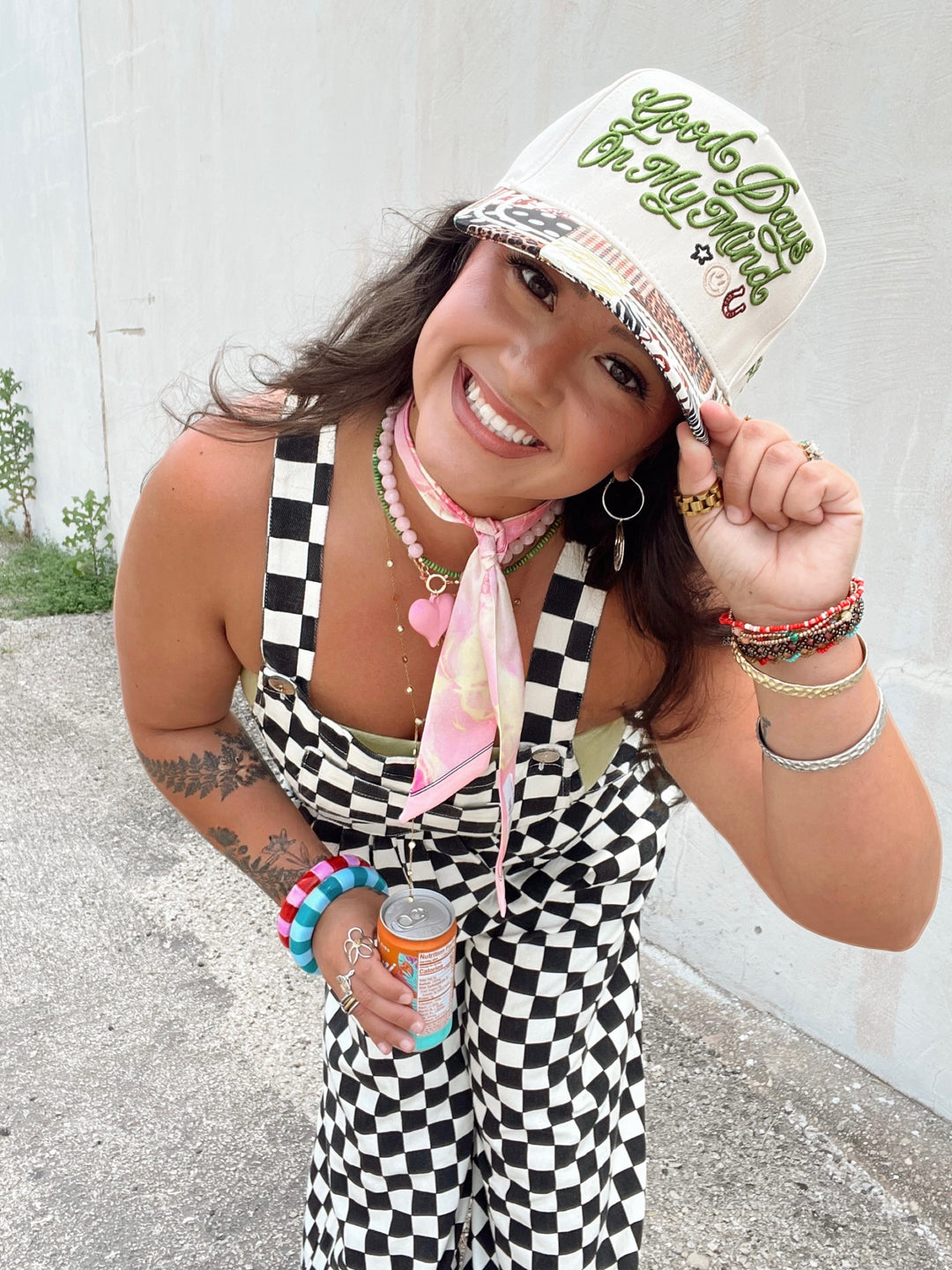 The Checkered Wide Leg Overalls