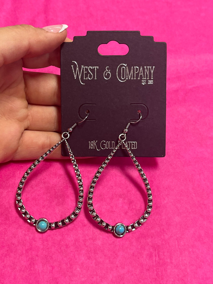 The Turquoise Hammered Teardrop Earrings