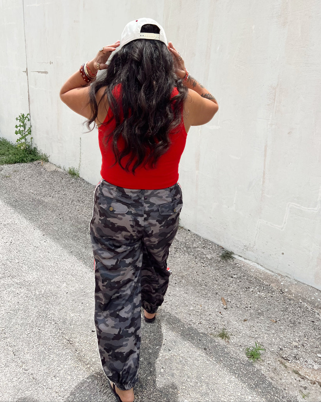 Riot Red Stripe Camo Joggers