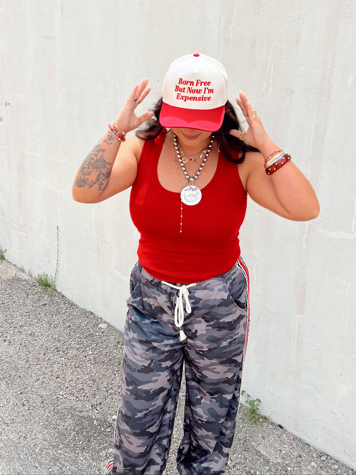 Riot Red Stripe Camo Joggers