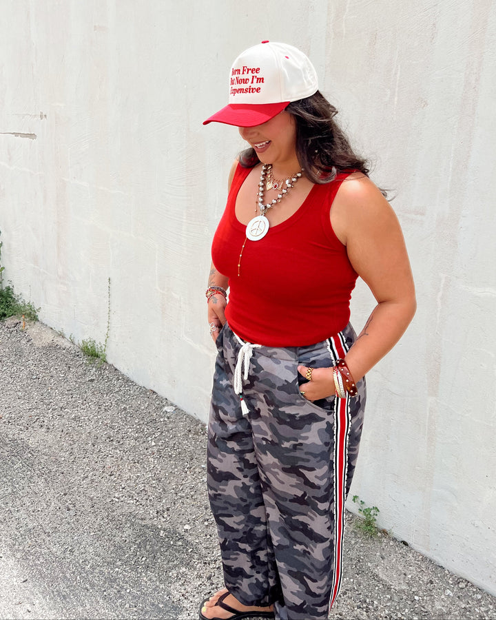 Riot Red Stripe Camo Joggers