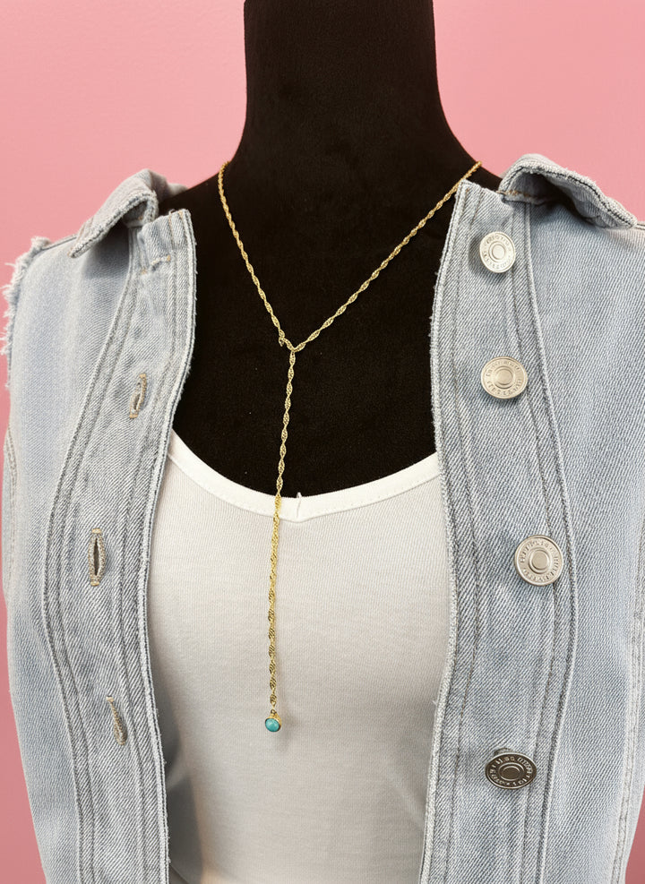 The Turquoise Y Chain Necklace