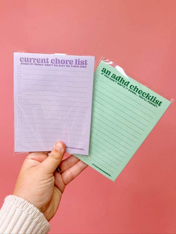 Current Chore List Notepad