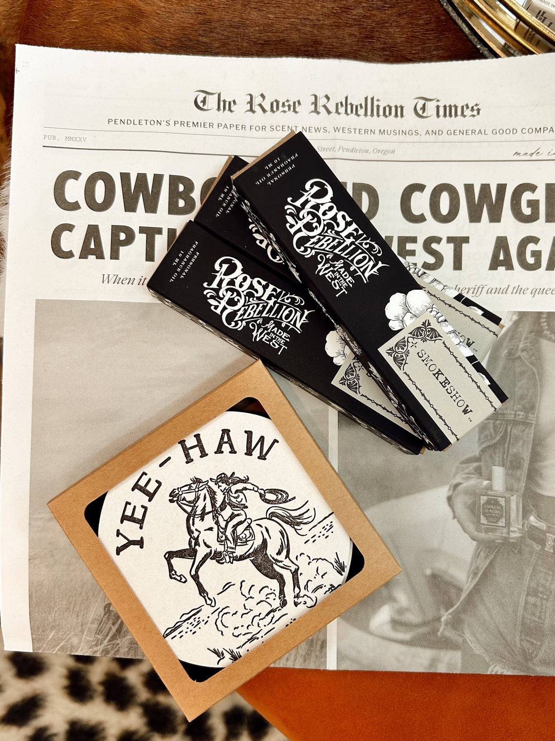 Yeehaw Cowgirl Coaster Set