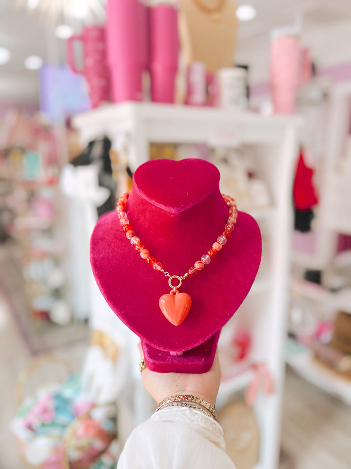 The Lauren Coral Heart Necklace