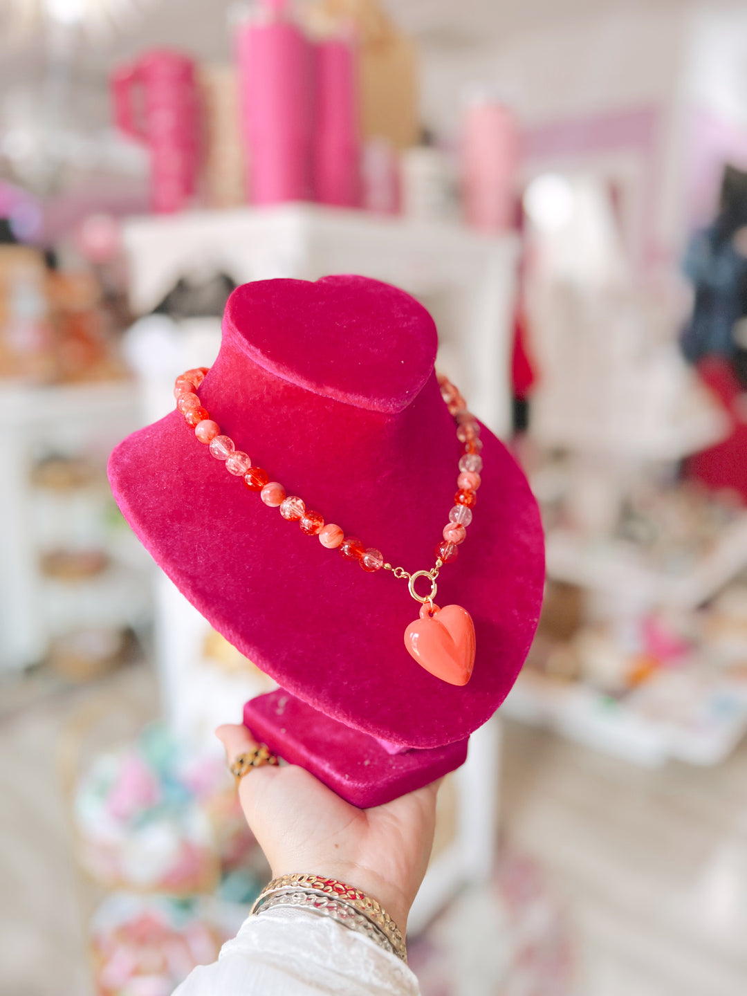 The Lauren Coral Heart Necklace