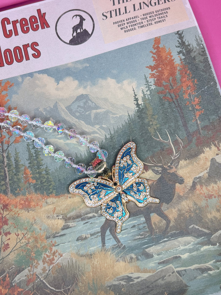 Feeling Blue Butterfly Necklace