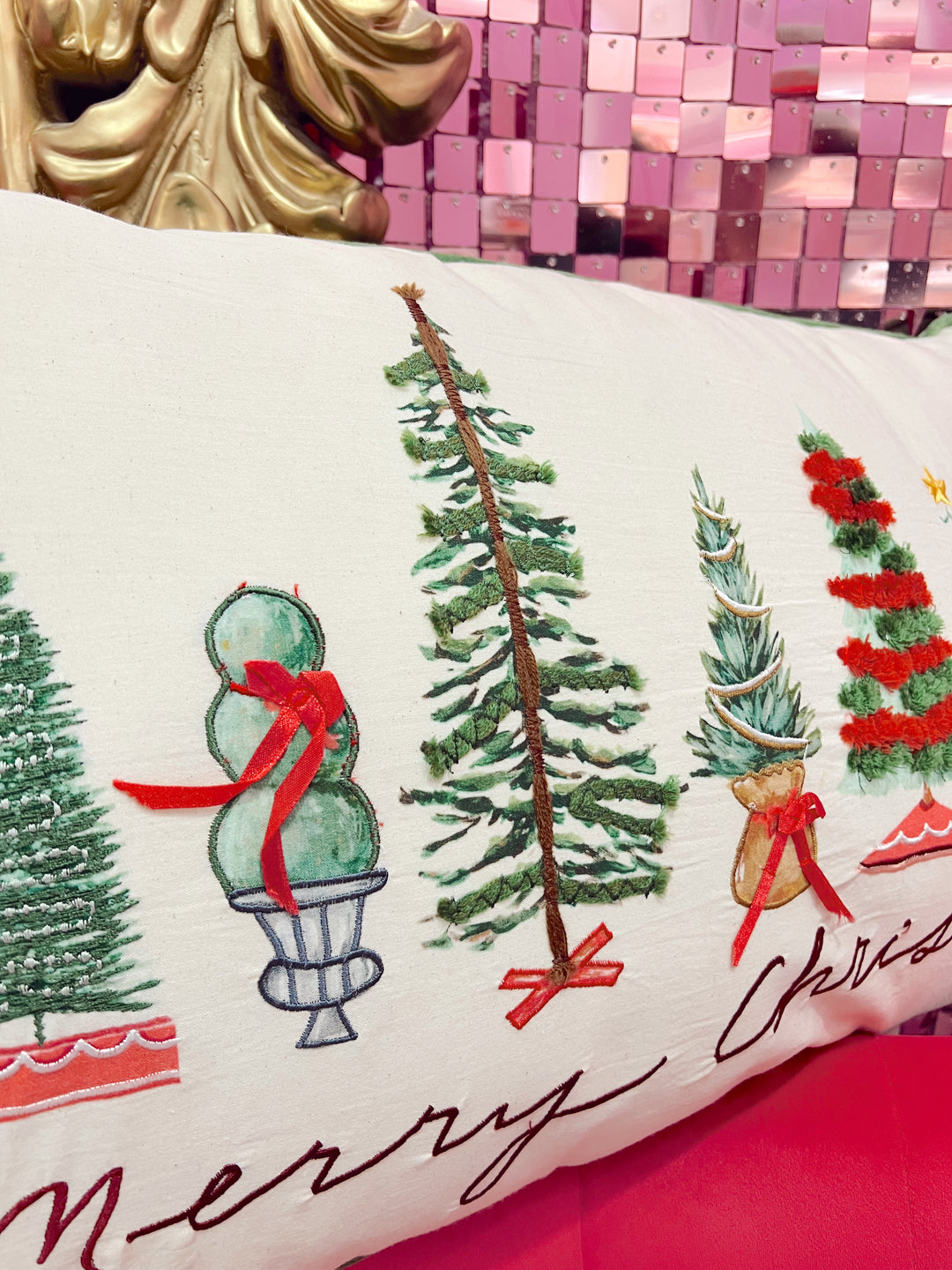 Tree-Mendous Cheer Lumbar Pillow