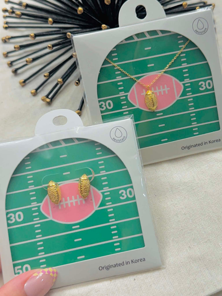Friday Night Lights Gold Football Necklace