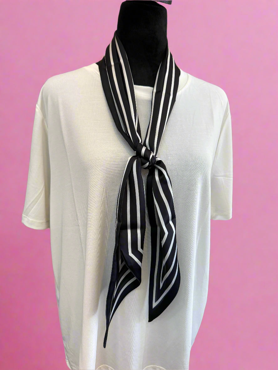 White & Black Stripe Scarf