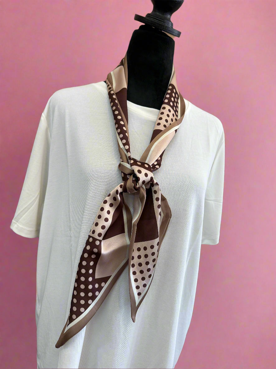 Tan Polka Dot Scarf