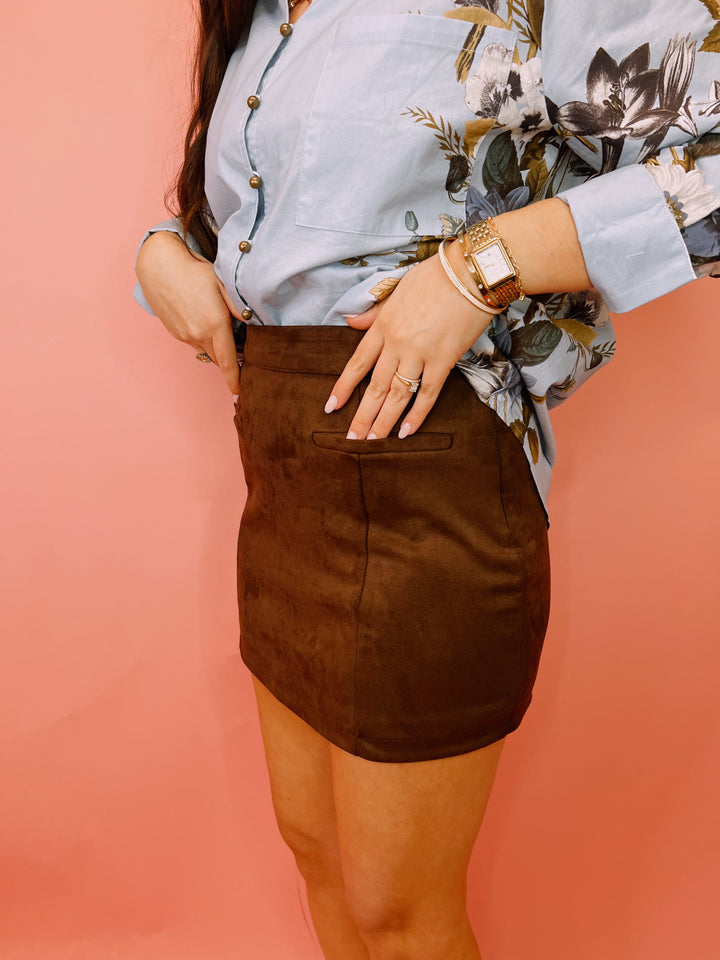 The Sienna Suede Mini Skirt