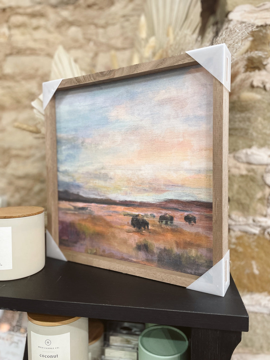 Buffalo Under Big Sky Framed Box Sign