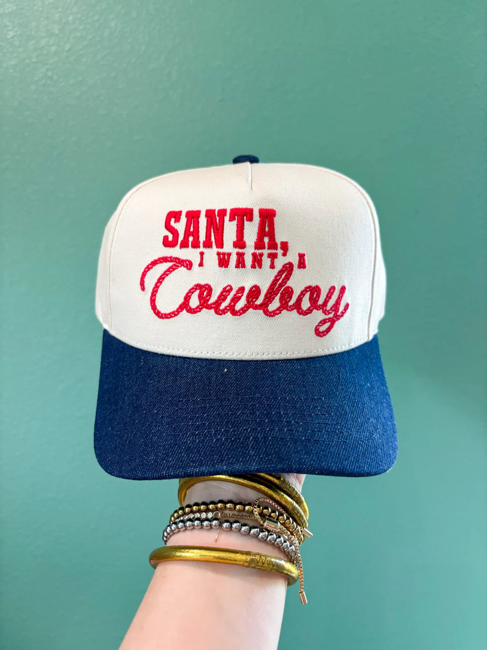 Santa I Want A Cowboy Trucker Hat