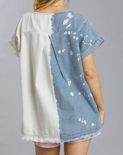 Dani Denim Bleached Top