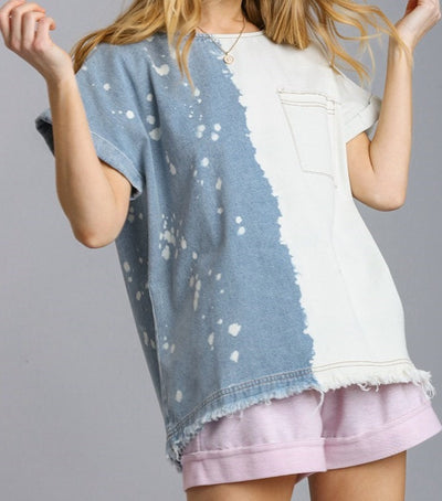 Dani Denim Bleached Top