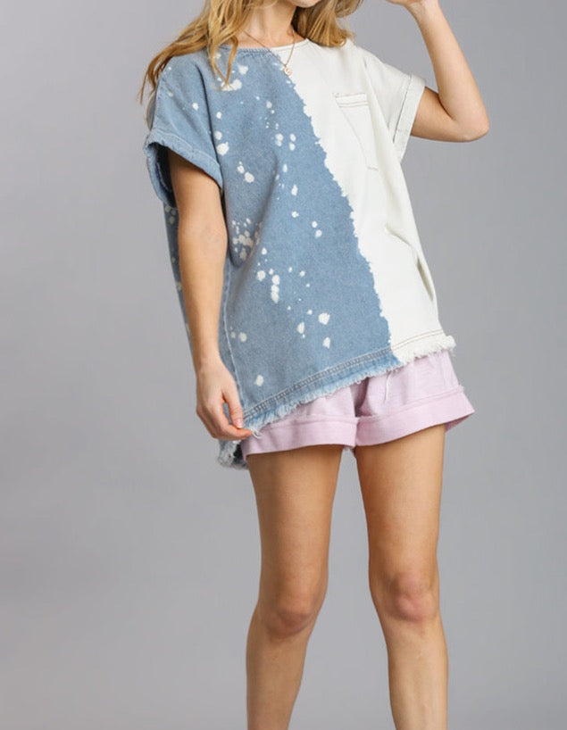 Dani Denim Bleached Top