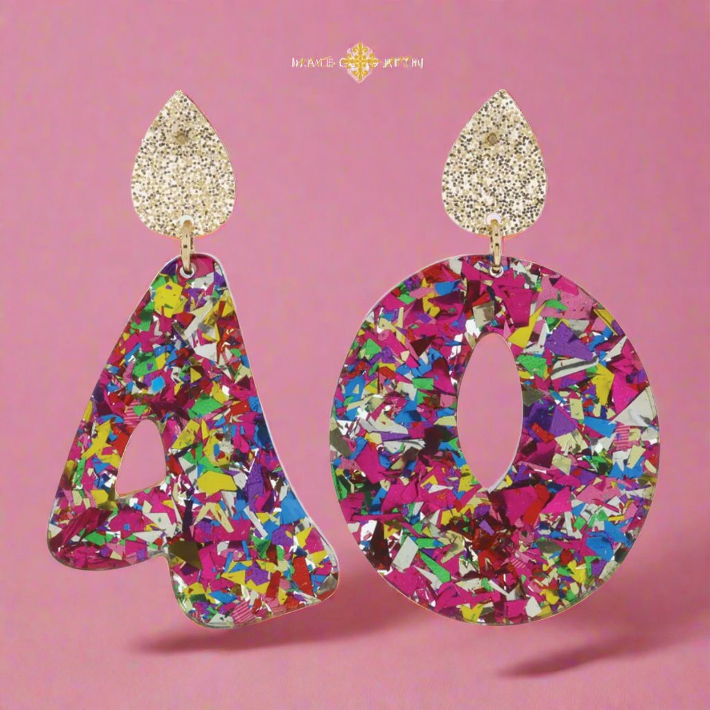 Big 40 Acrylic Earrings