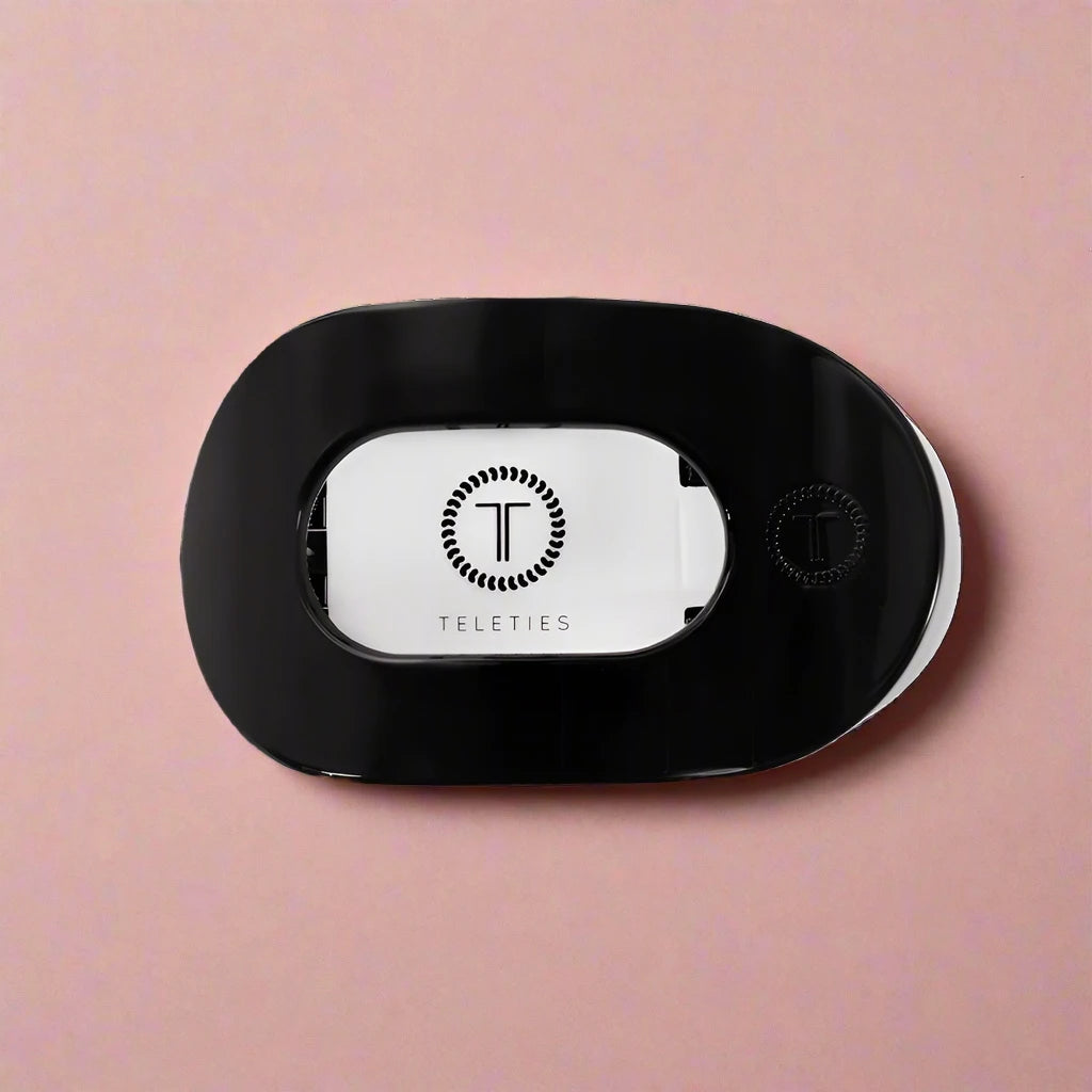 Jet Black Round Flat Hair Clip
