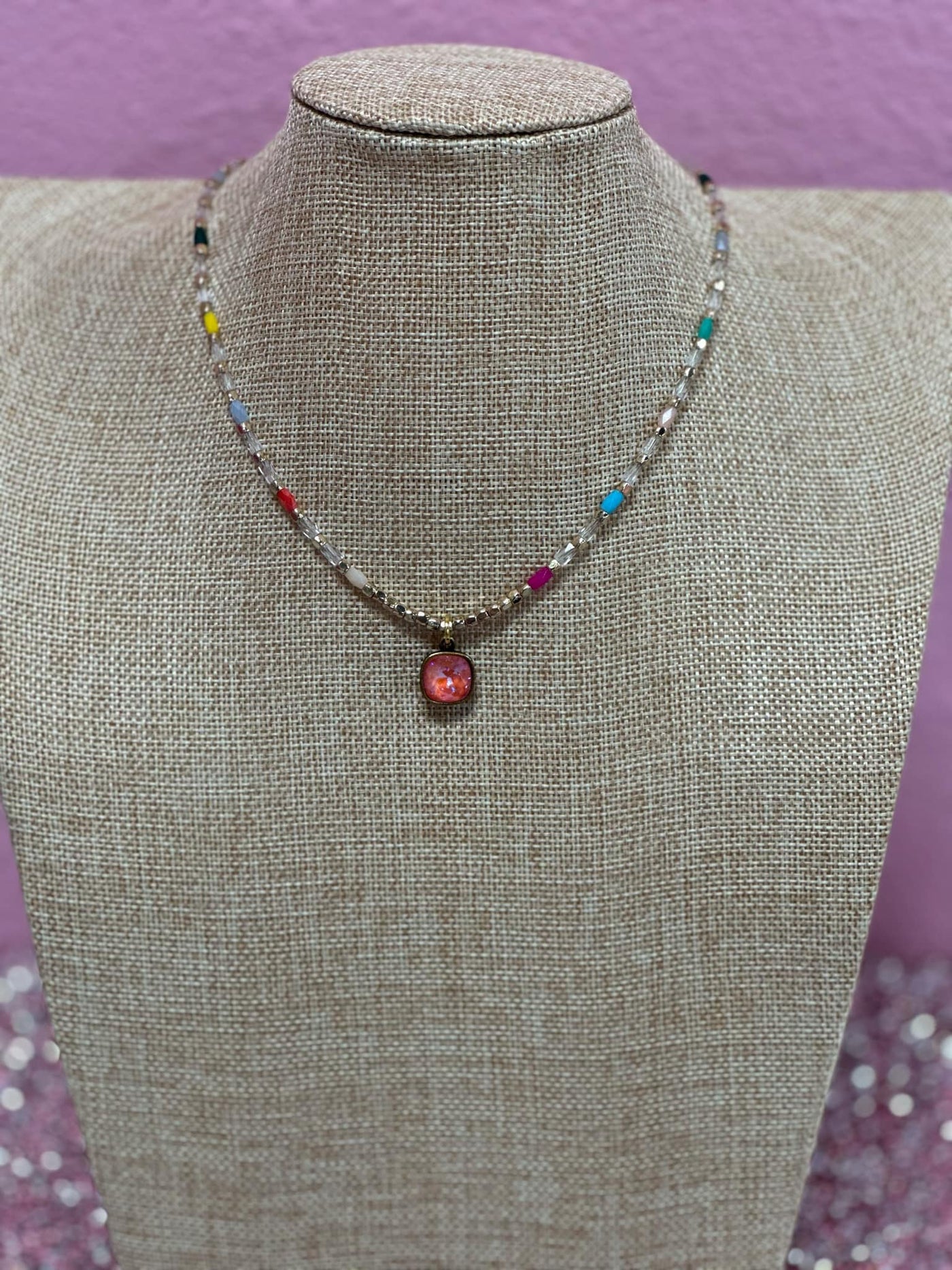 Pearlescent Stone Necklace