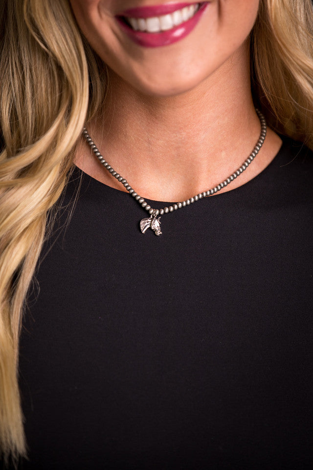 The Stella 18K Horse Necklace