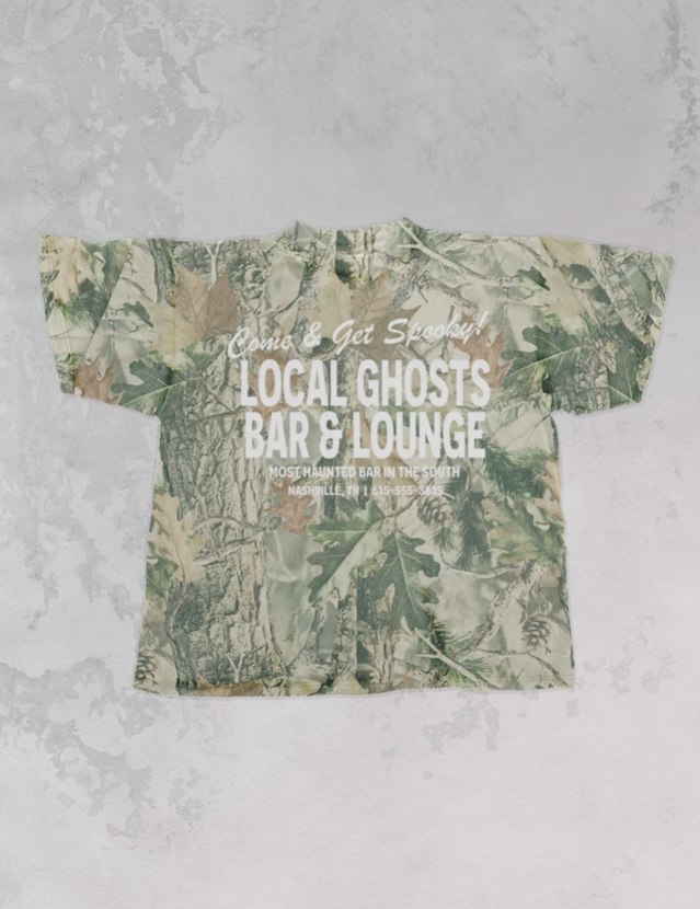 Camo Local Ghosts Bar & Lounge Tee