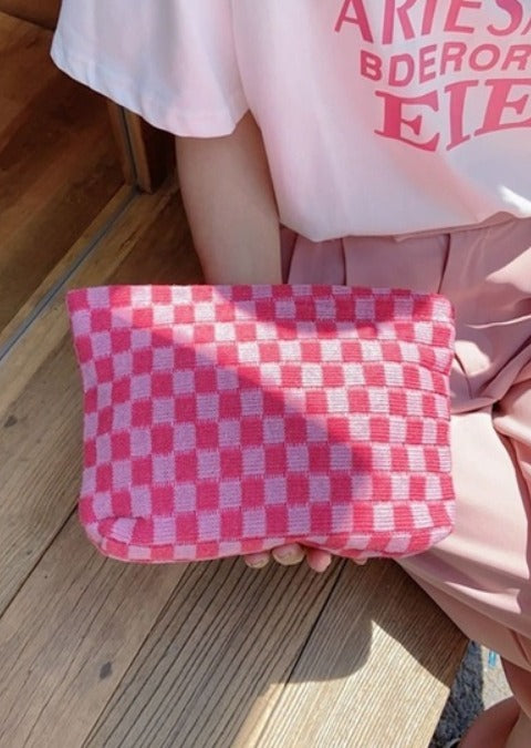 Checkered Makeup Bag