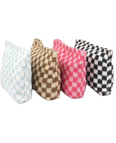 Checkered Makeup Bag