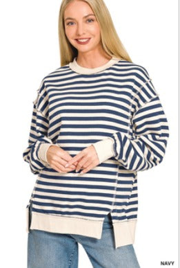 Weekend Favorite Striped Sweatshirt