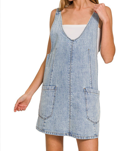 The Luna Denim Overall Dress