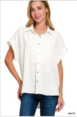 Breezy & Unbothered Button-Down
