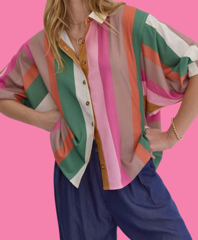 The Jade Stripe Top