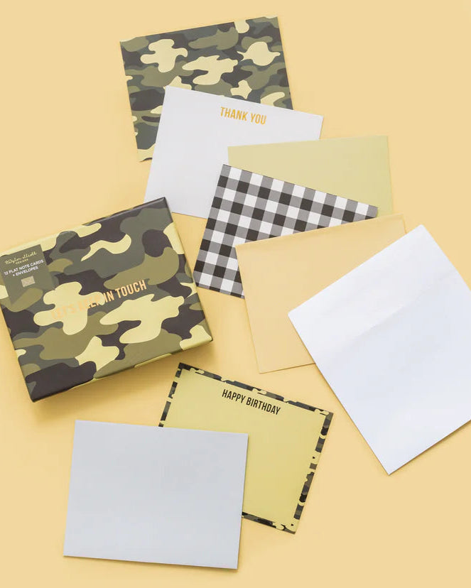 Camo & Gingham Boxed Greeting Cards