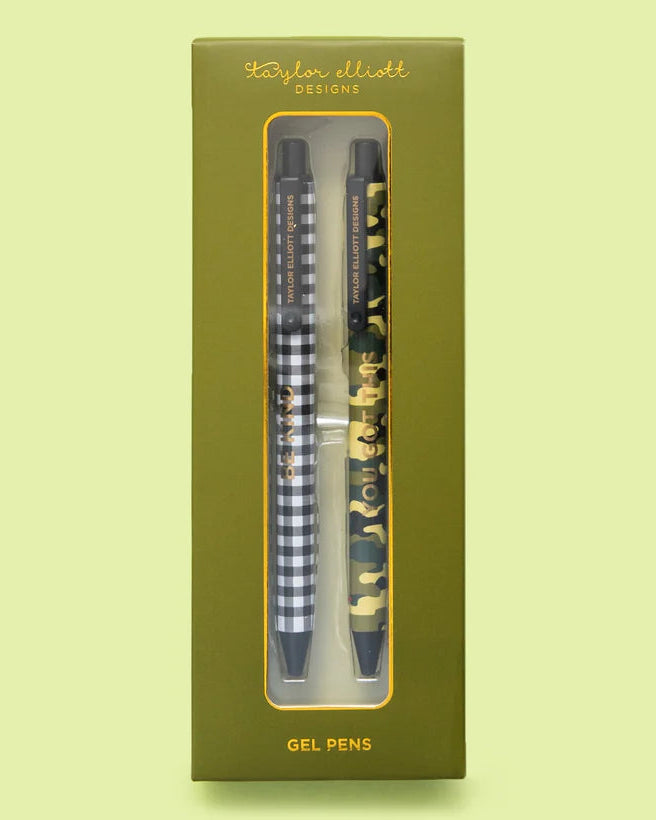 Camo & Gingham Gel Pen Set