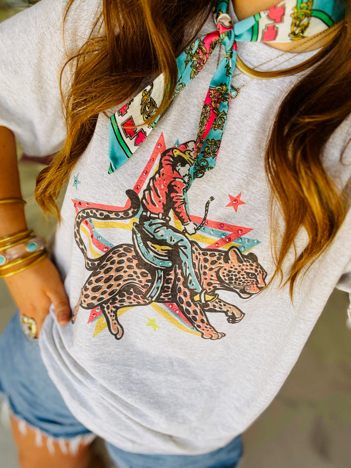 Ride Them Cowboy Rhinestone Graphic Tee