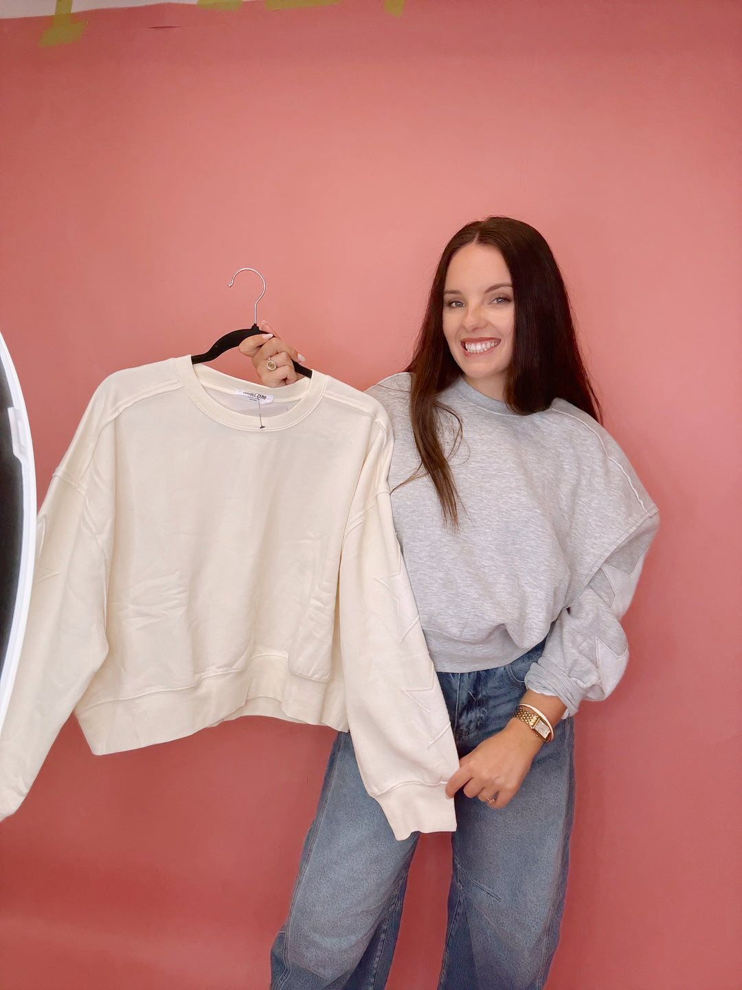 Starry Sleeve Crewneck Sweater