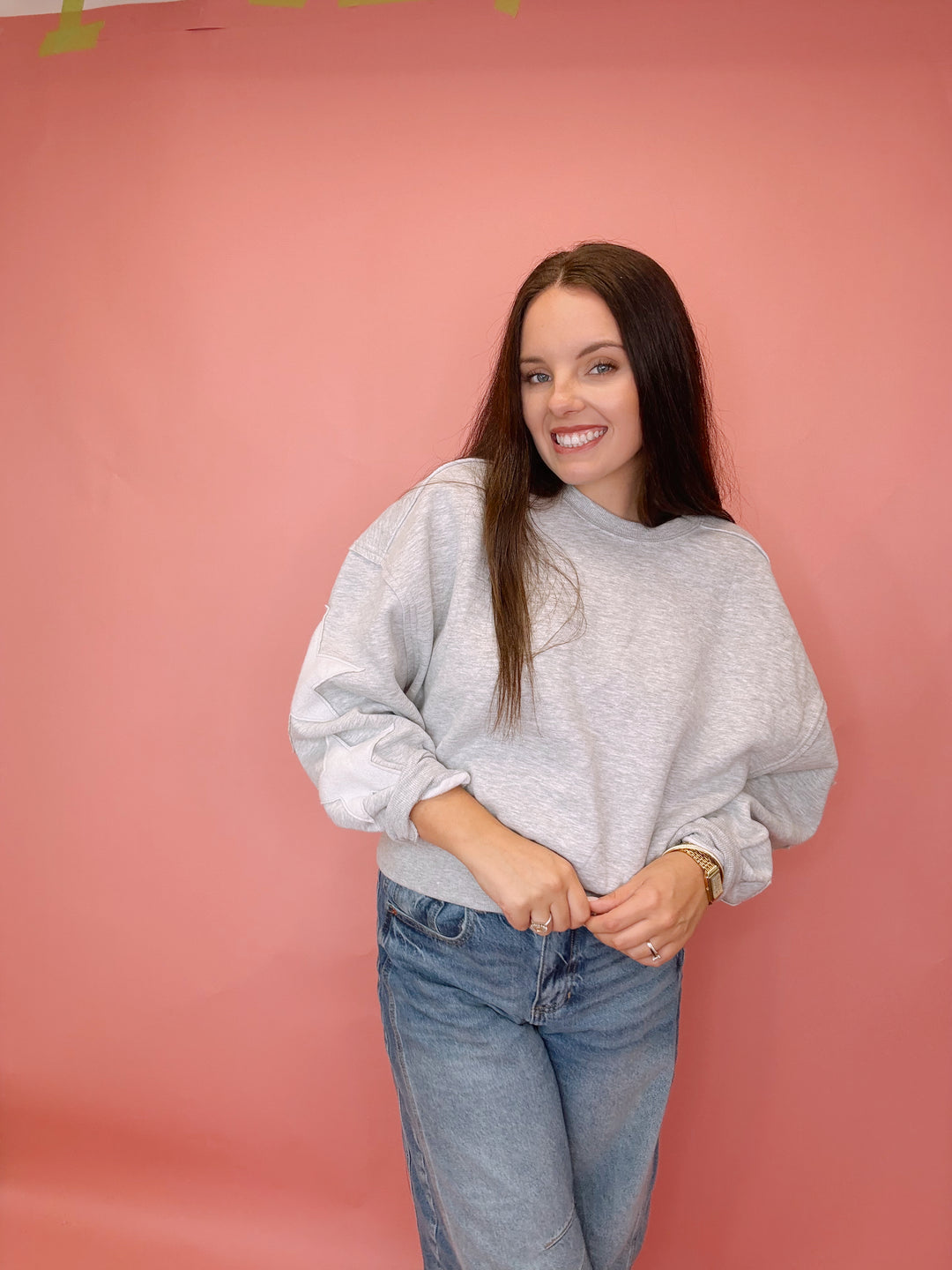 Starry Sleeve Crewneck Sweater